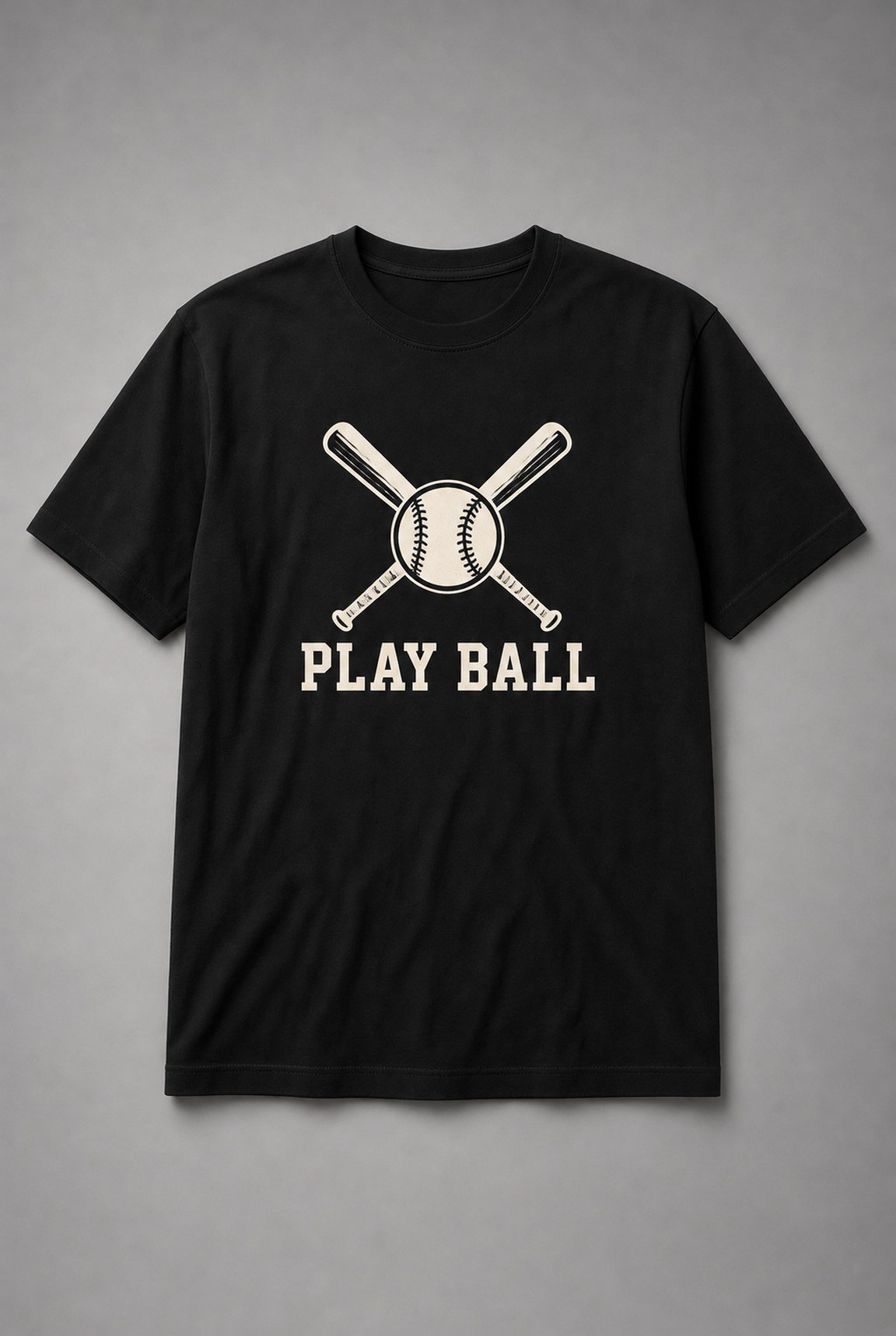 Play Ball Crossed Bats Unisex T-Shirt - Black