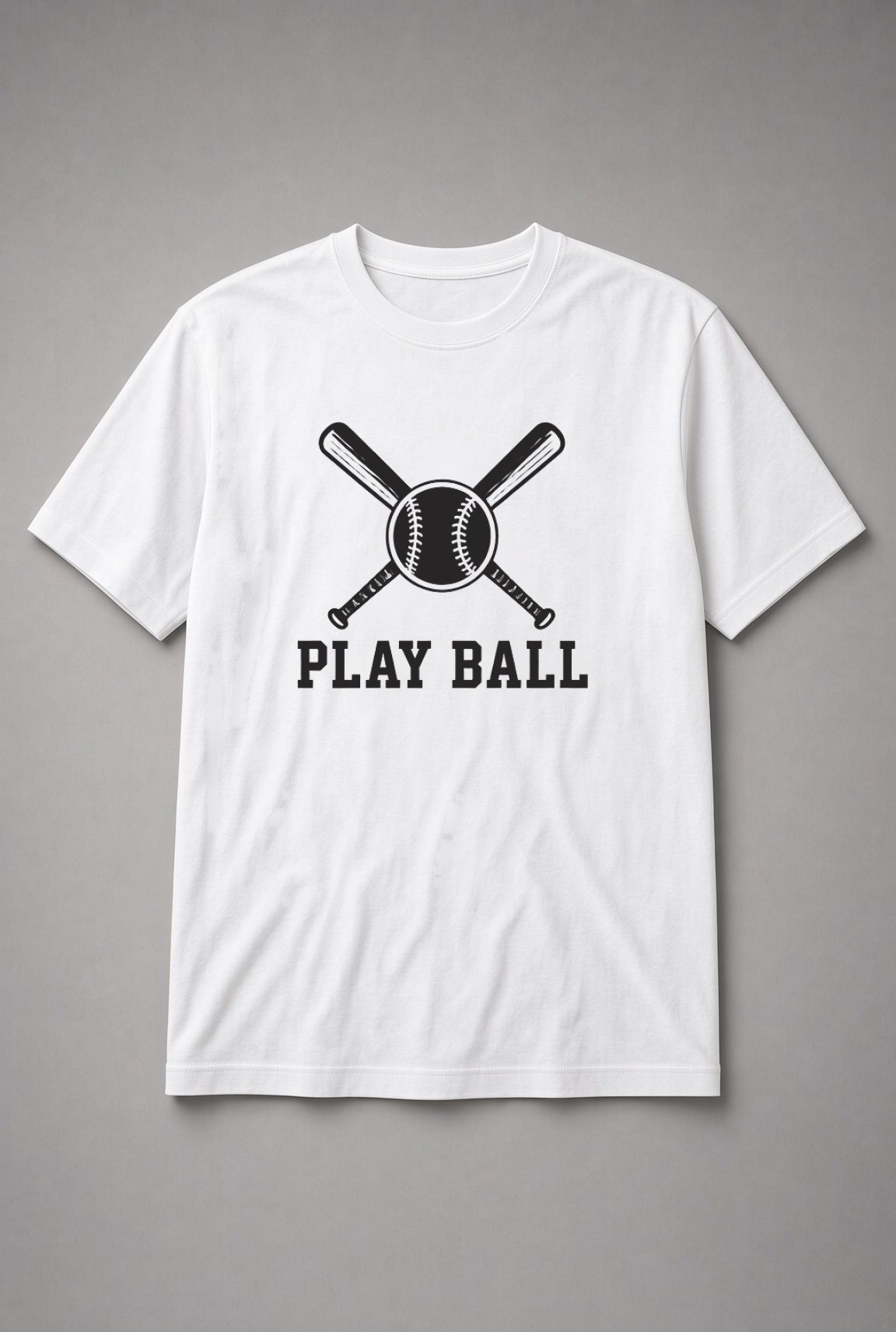 Play Ball Crossed Bats Unisex T-Shirt - White